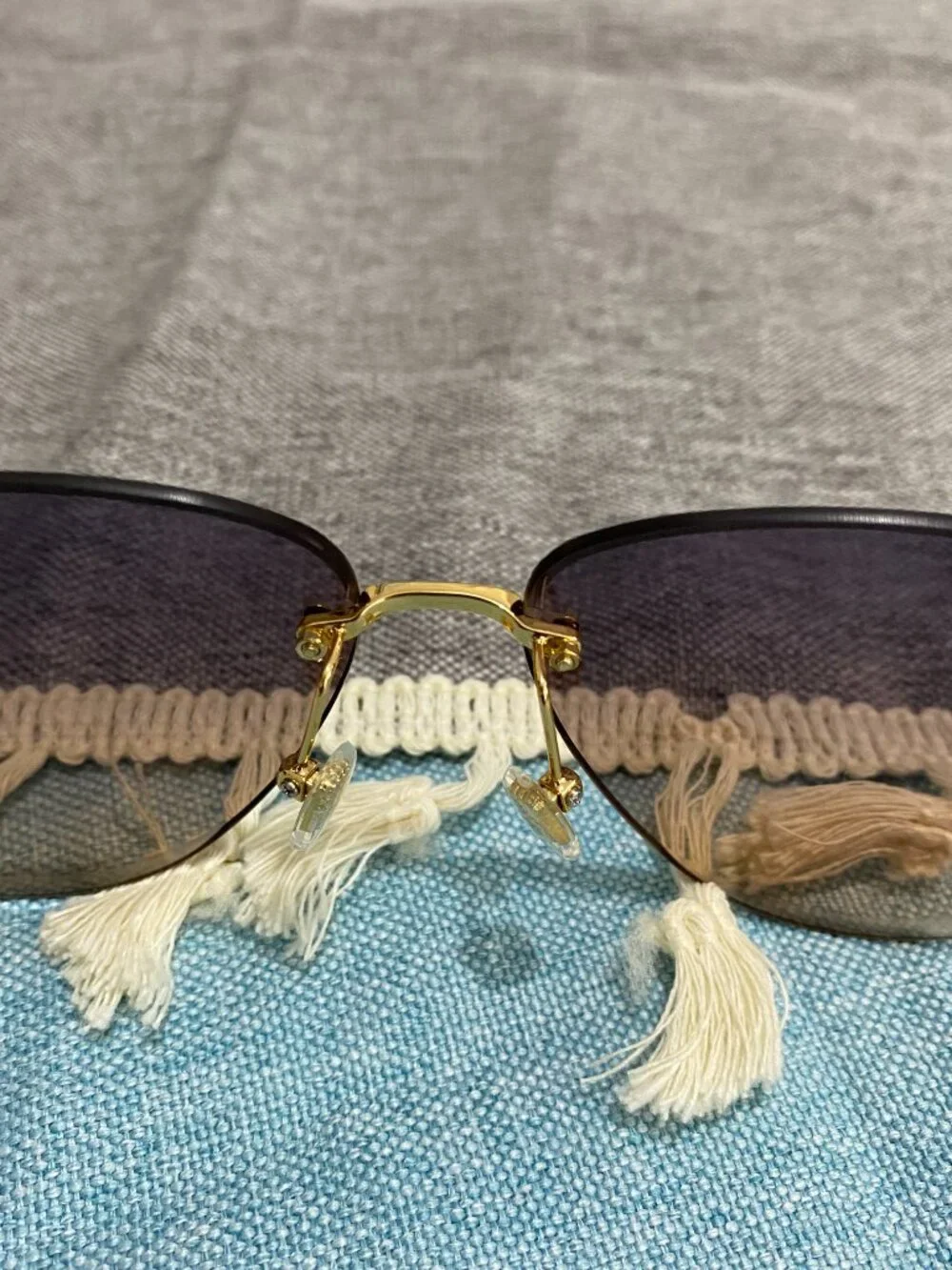 Louis Vuitton Rimless Cat-Eye Chain Sunglasses